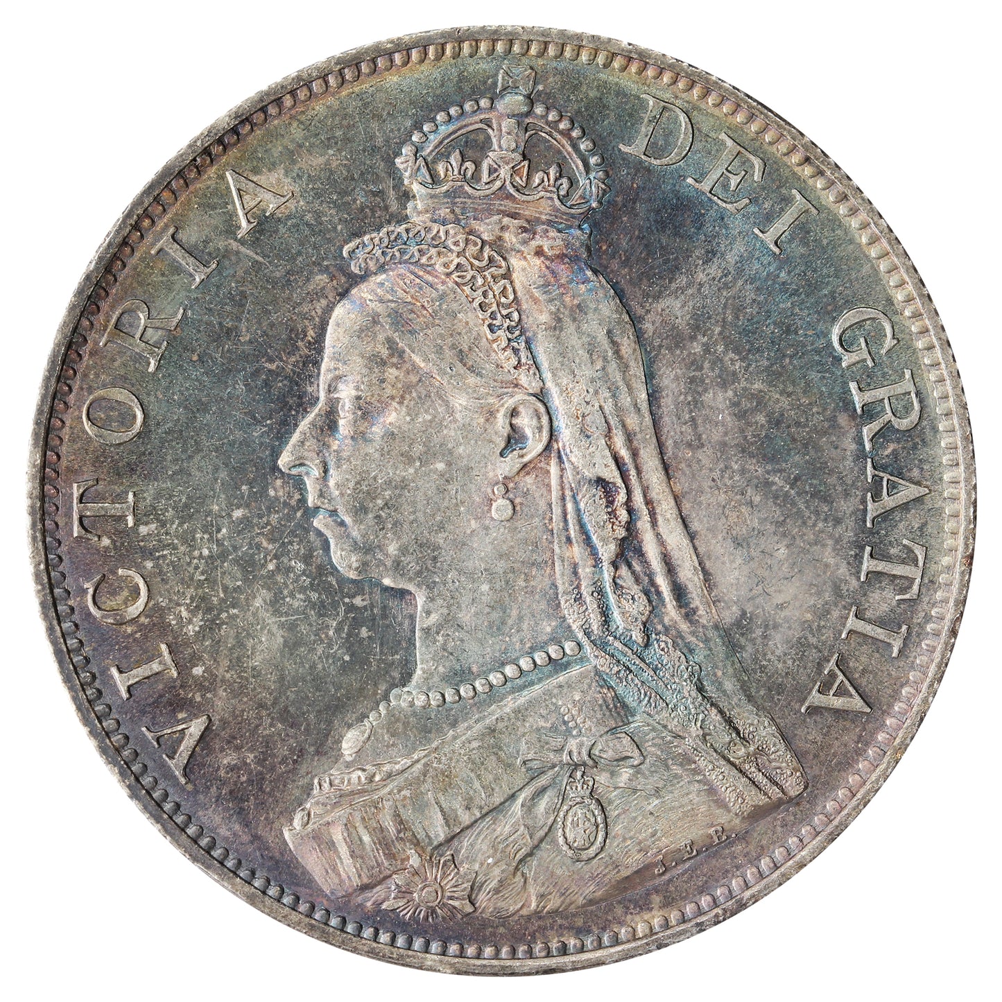 Great Britain 1887 Arabic 1 Double Florin Brilliant Uncirculated (MS63) $