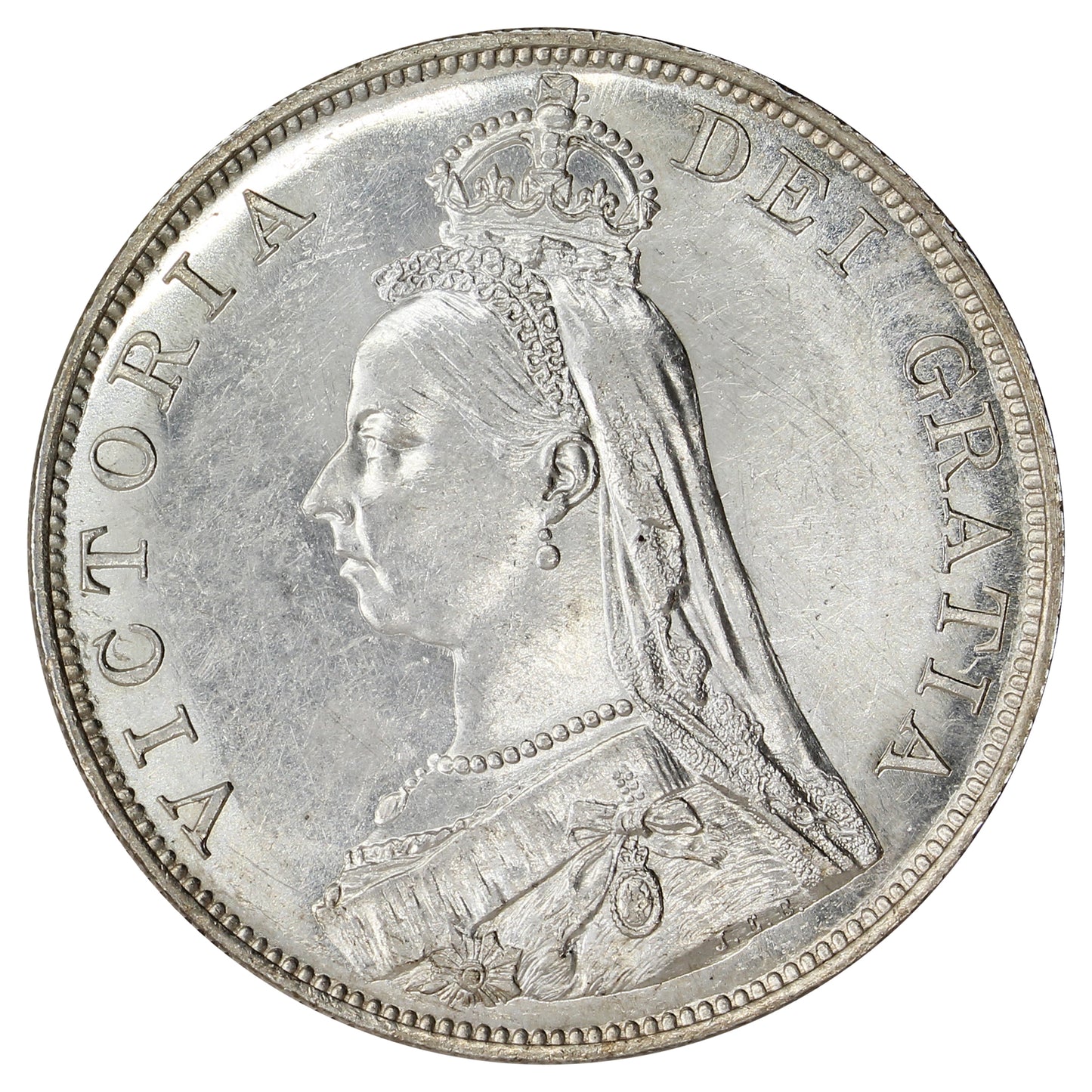 Great Britain 1887 Arabic 1 Double Florin AU-UNC (AU55) $