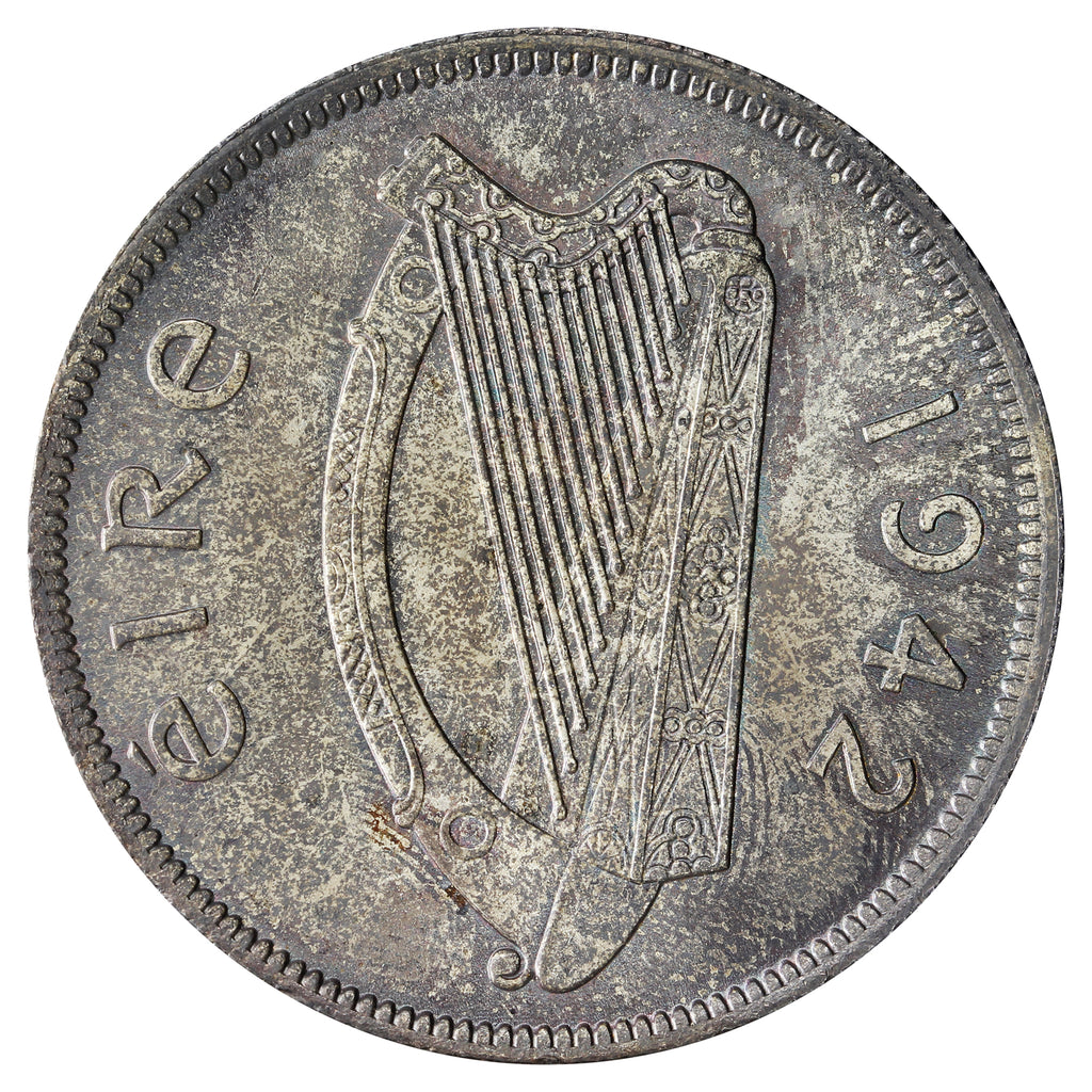 Ireland 1942 1/2 Crown Choice Brilliant Uncirculated (MS64) $
