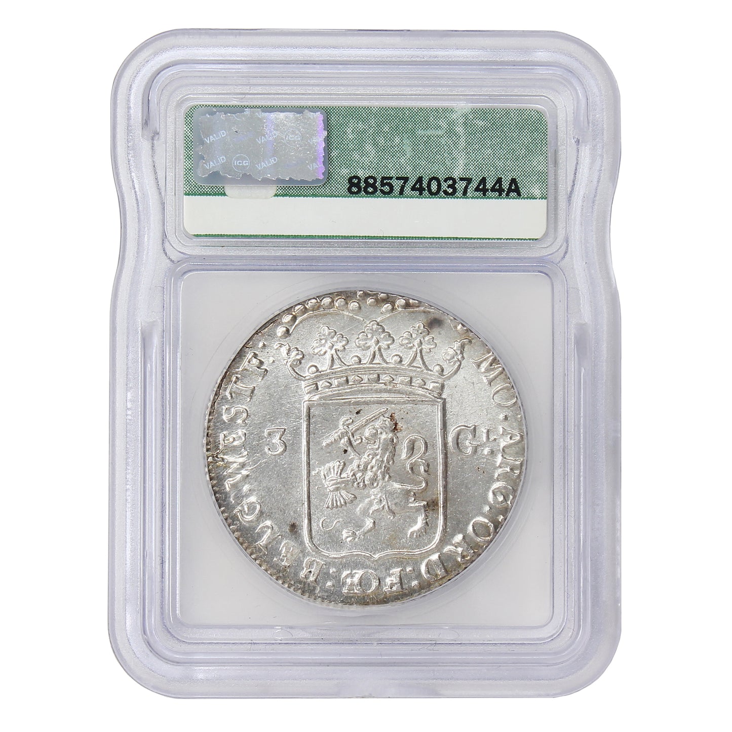 Netherlands 1794 West Friesland 3 Gulden ICG Certified MS-64