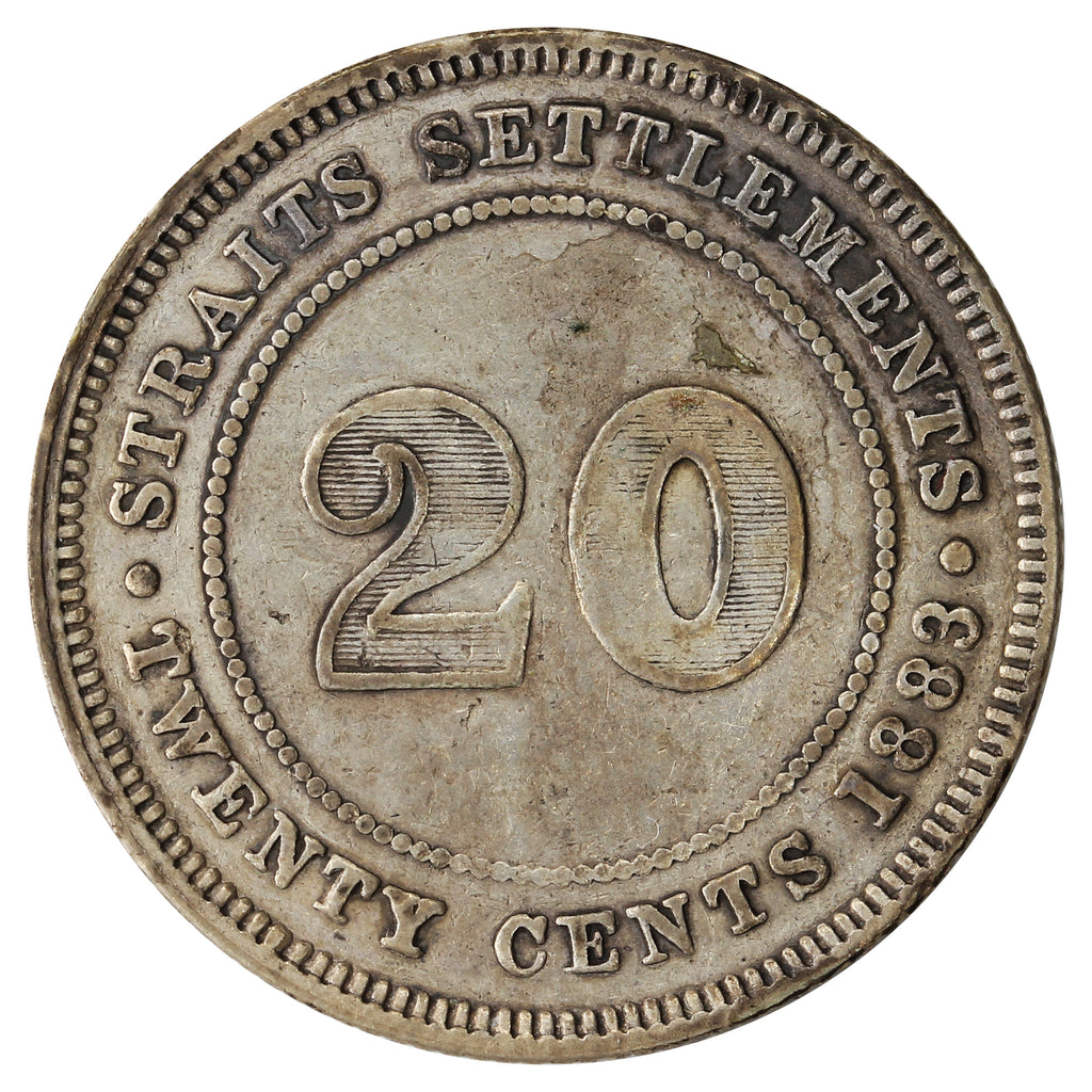 Straits Settlements 1883 20 Cents Very Fine (VF20) $