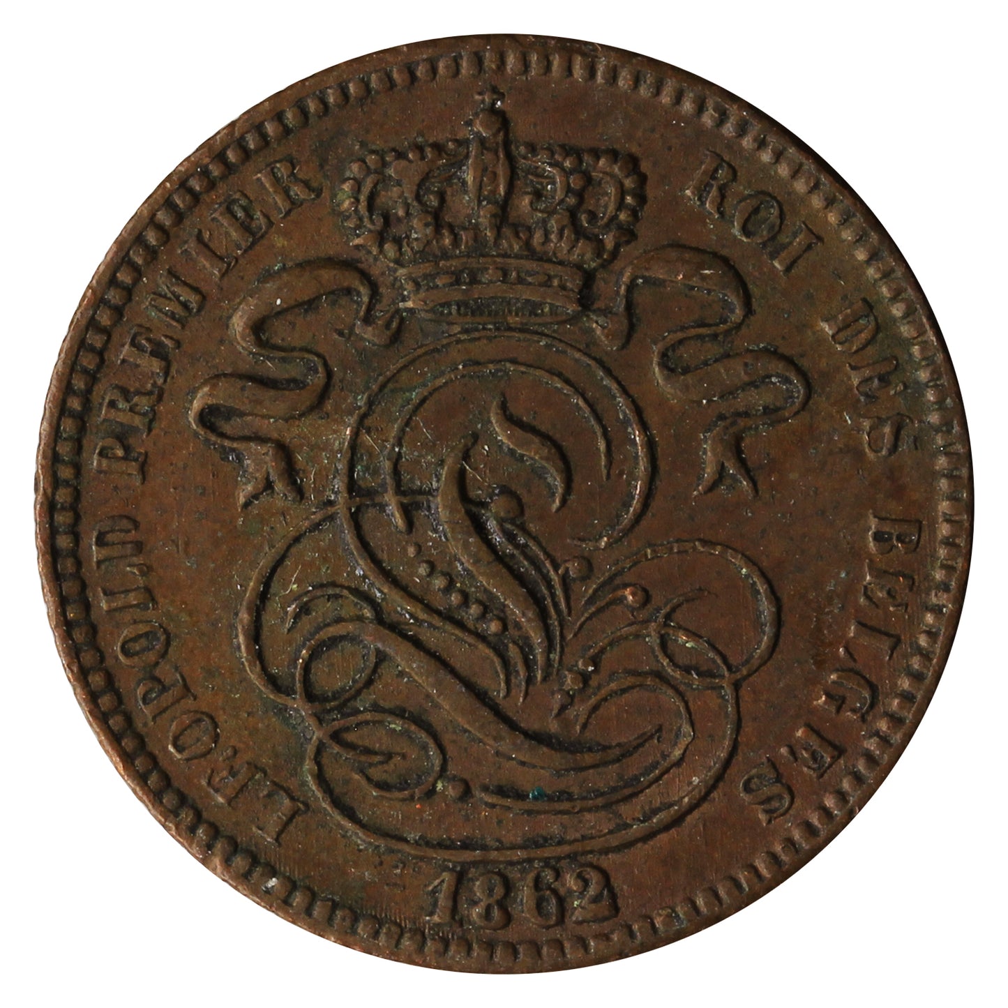Belgium 1862 Centime Almost Uncirculated (AU-50)