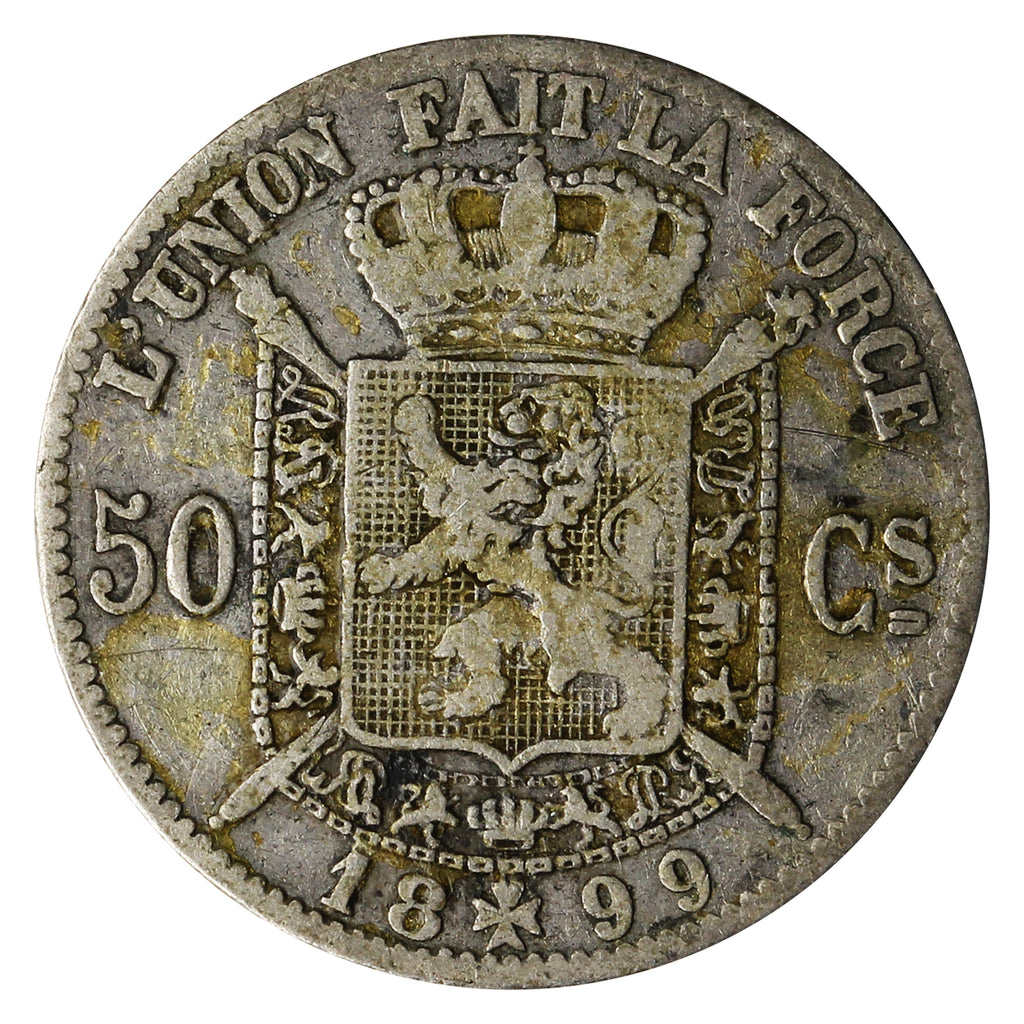 Belgium 1899 French 50 Centimes F-VF (F15)