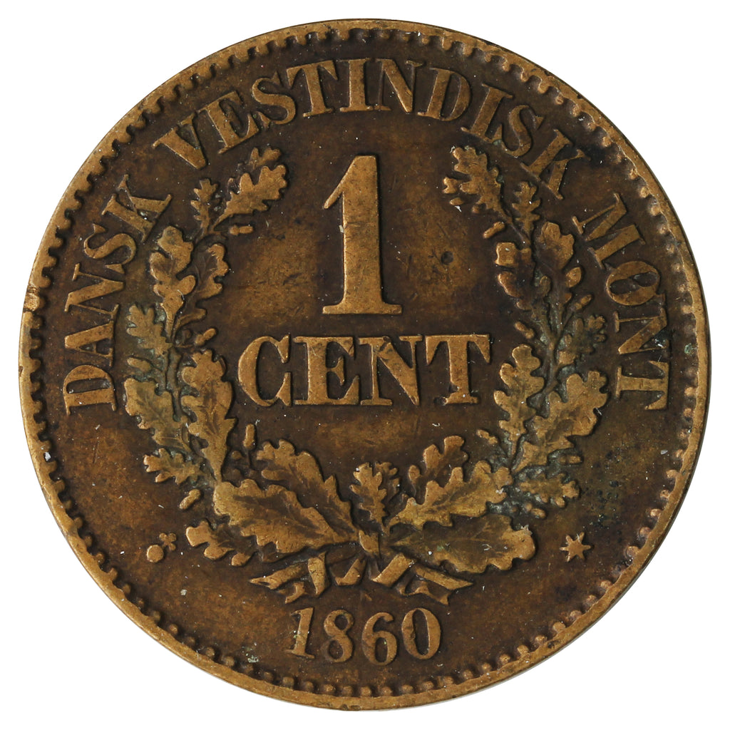 Danish West Indies 1860 1 Cent F-VF (F15)