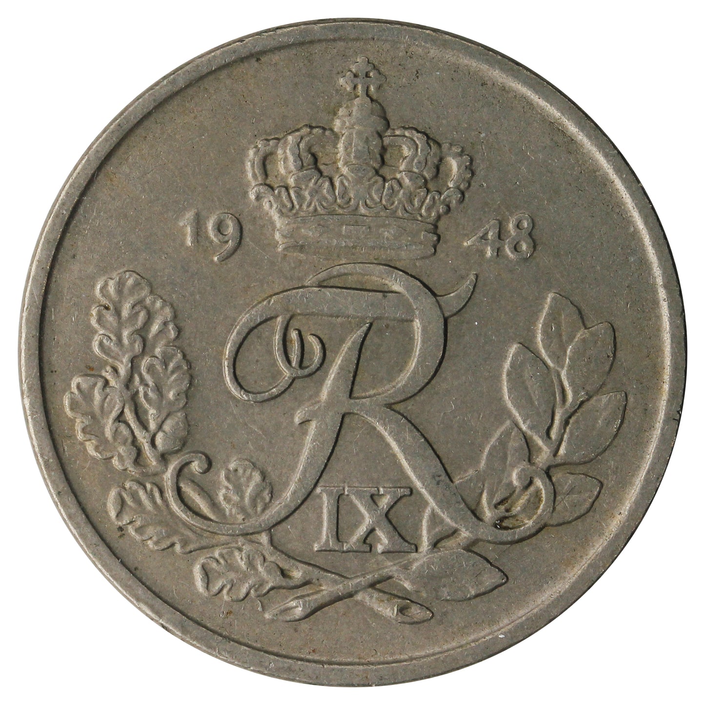 Denmark 1948 25 Ore Extra Fine (EF40)