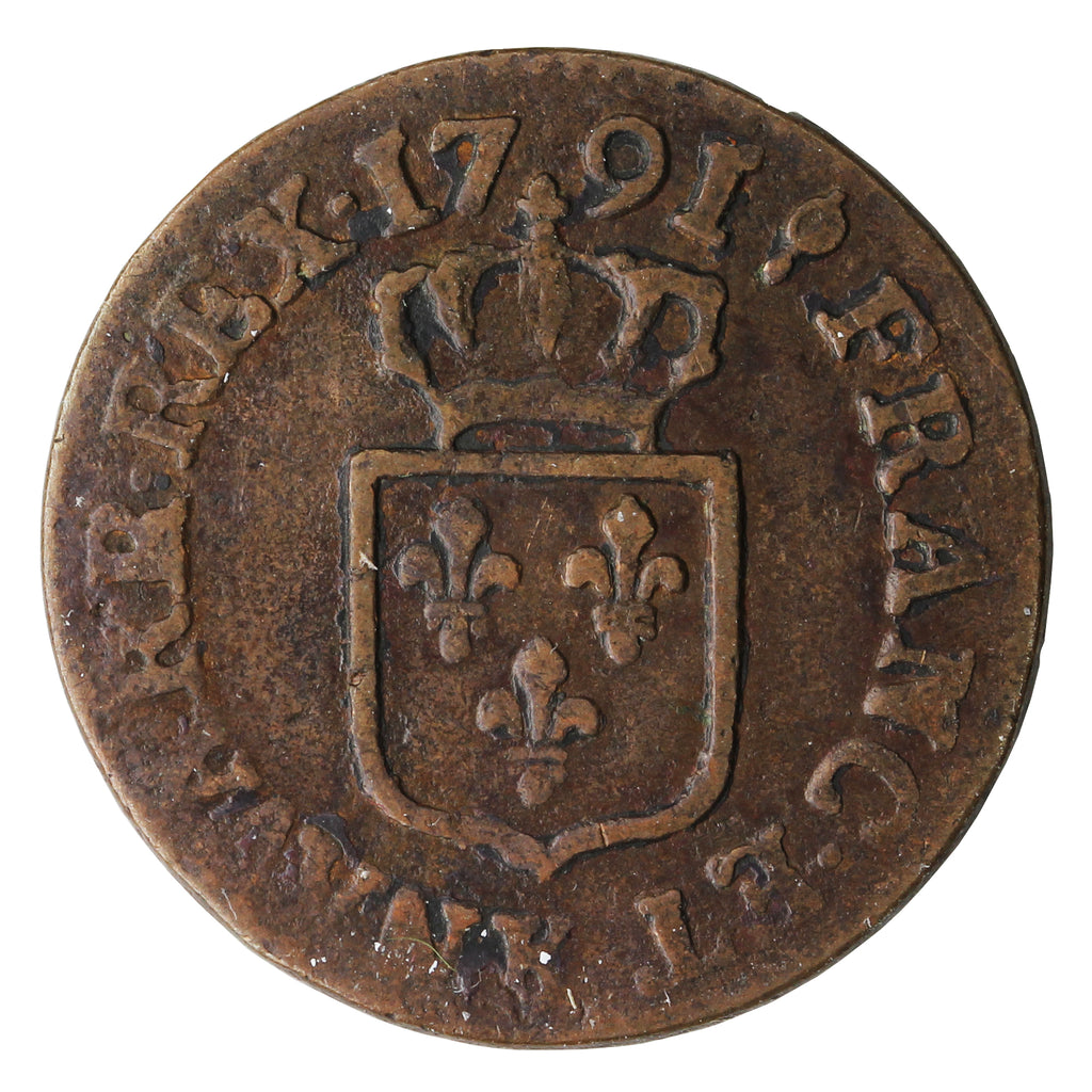 France 1791 1/2 Sol Very Fine (VF20)