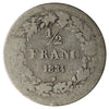 Belgium 1834 1/2 Franc VG-F (VG10)