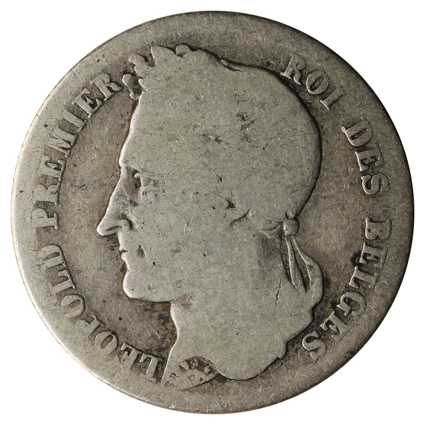 Belgium 1834 1/2 Franc VG-F (VG10)