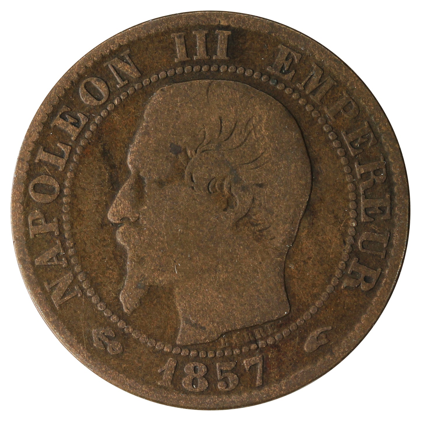 France 1857A 5 Centimes Fine (F12)