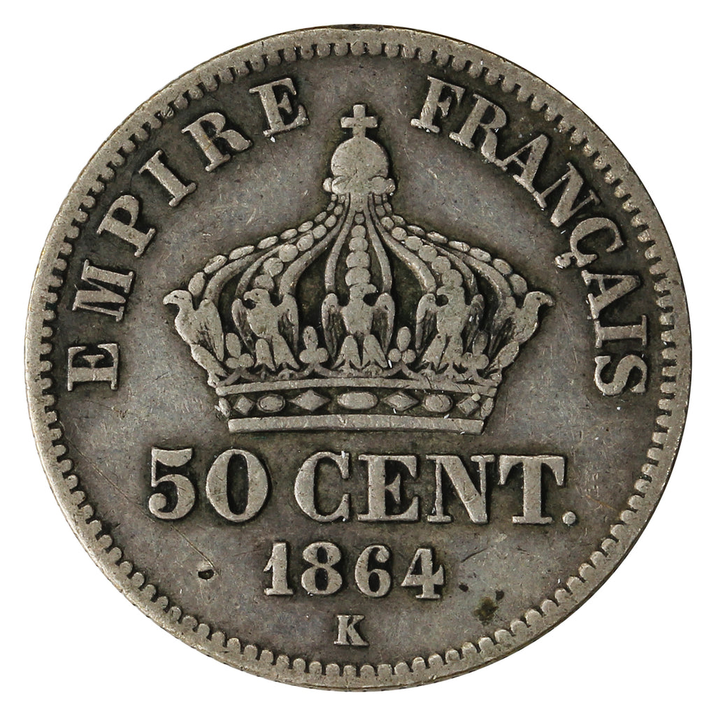 France 1864K 50 Centimes F-VF (F15)
