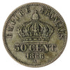 France 1866A 50 Centimes VF-EF (VF30)