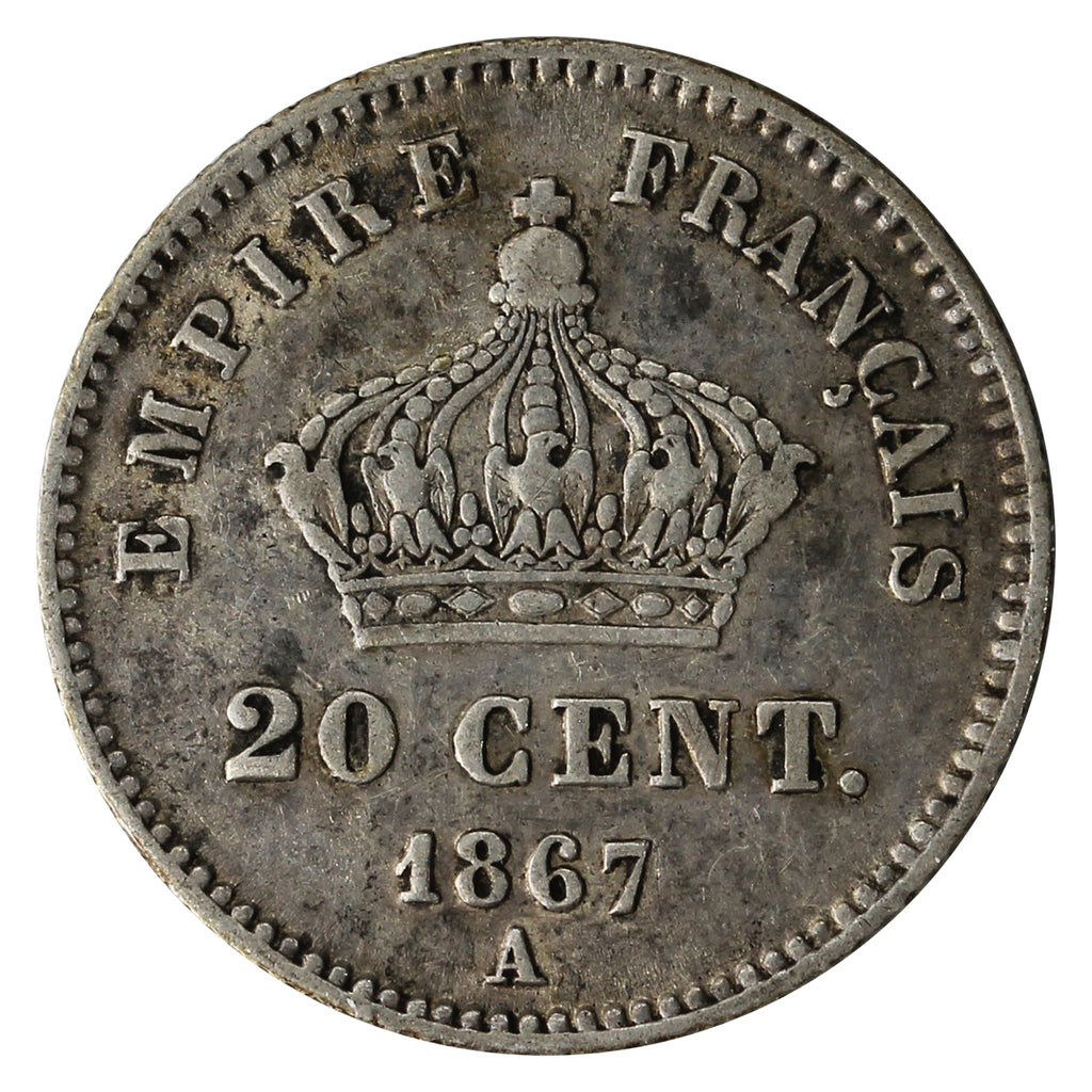 France 1867A 20 Centimes Very Fine (VF20)