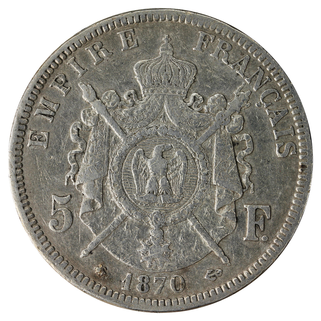 France 1870A 5 Francs Very Fine (VF20)