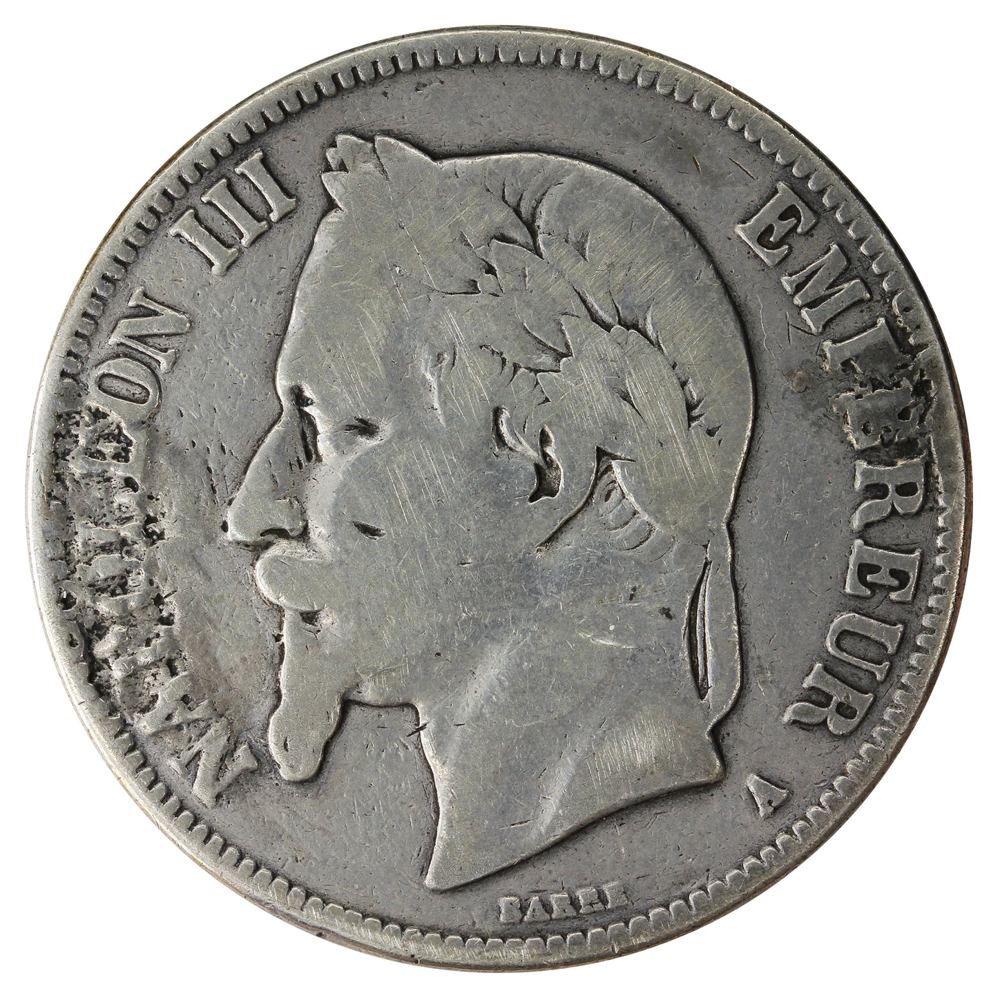 France 1870A 5 Francs Very Good (VG8)