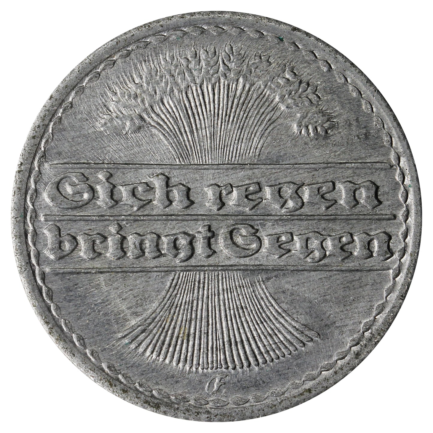 German Weimar Republic 1921F 50 Pfennig Brilliant Uncirculated (MS63)