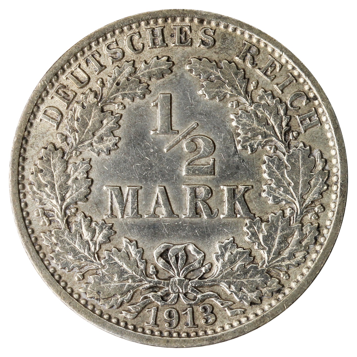 German Empire 1913J 1/2 Mark Very Fine (VF20)