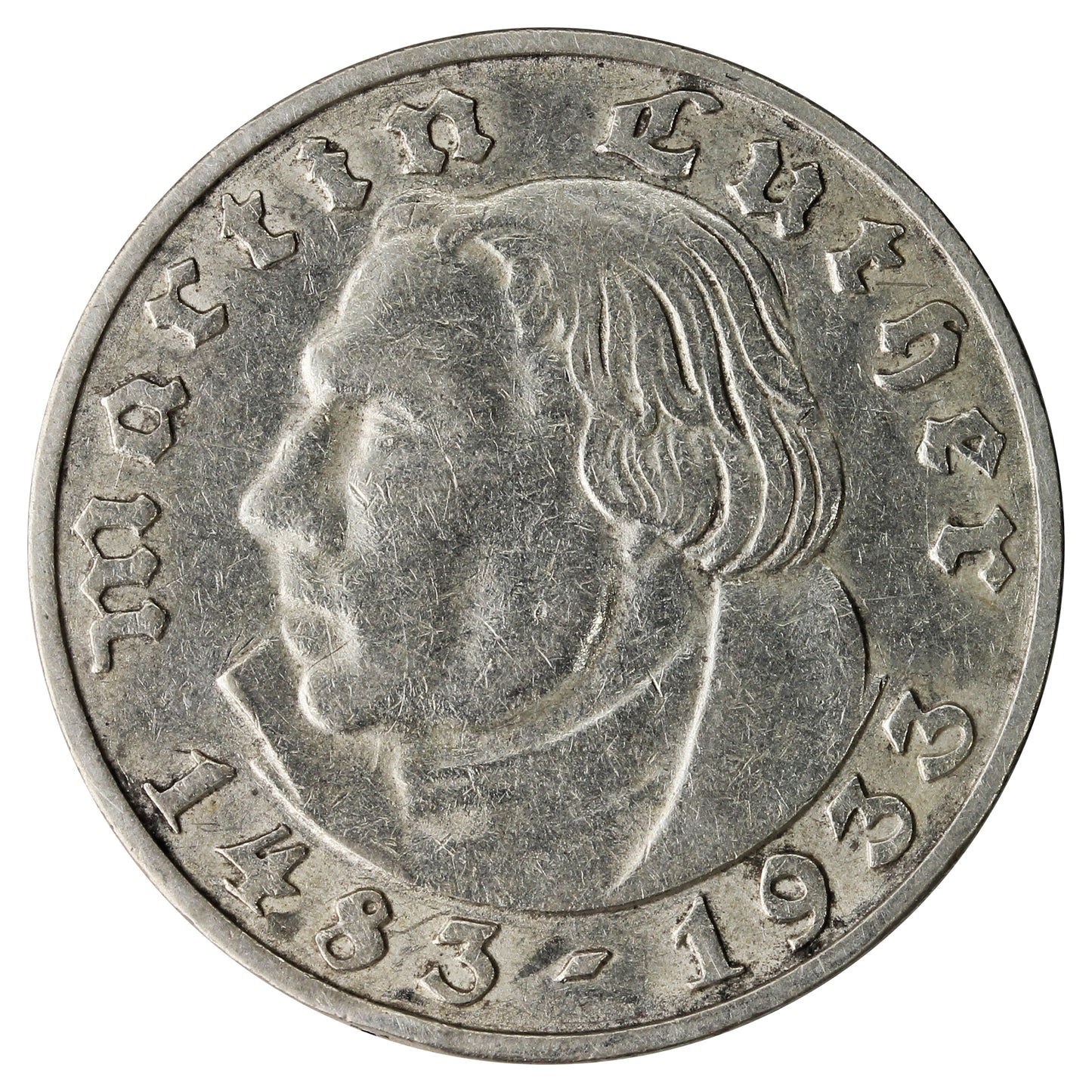 German Third Reich 1933J 2 Marks Very Fine (VF20)
