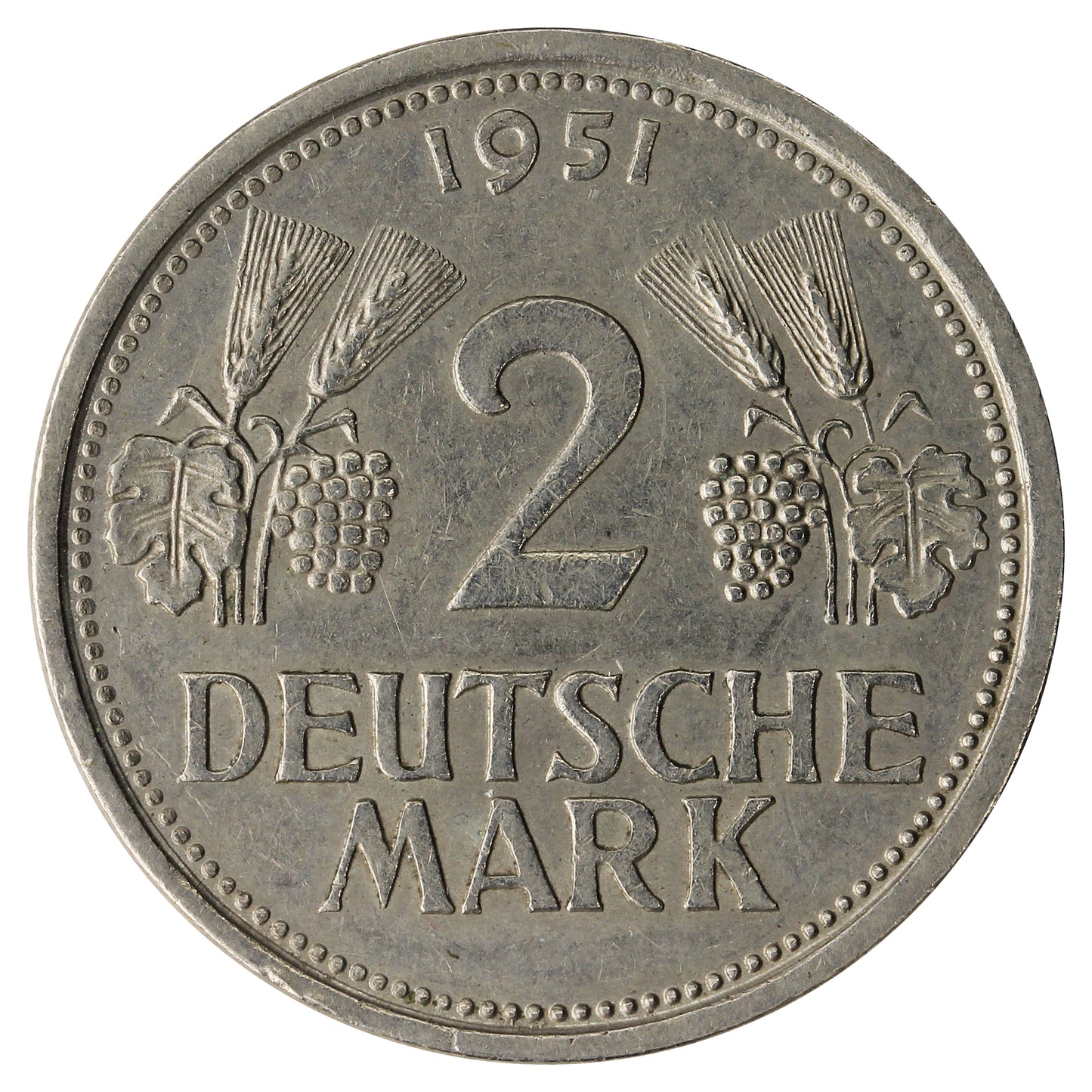 German Federal Republic 1951J 2 Marks Very Fine (VF20)