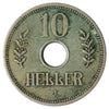 German East Africa 1909J 10 Heller Very Fine (VF20)