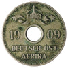 German East Africa 1909J 10 Heller Very Fine (VF20)
