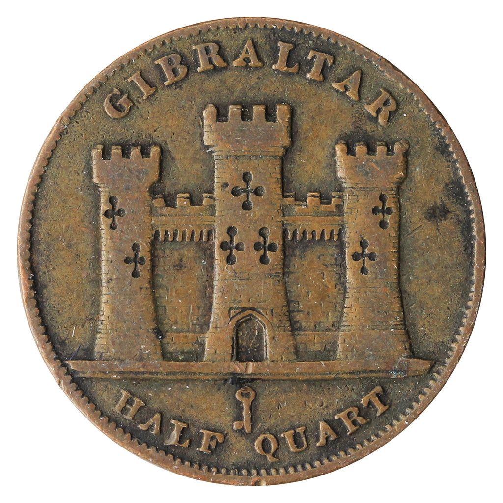 Gibraltar 1842 1/2 Quart Very Good (VG8)