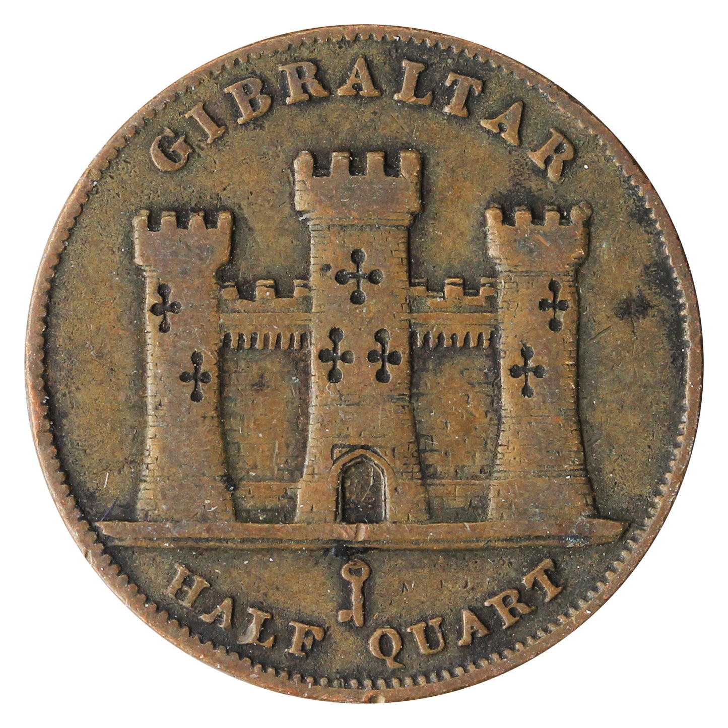 Gibraltar 1842 1/2 Quart Very Good (VG8)
