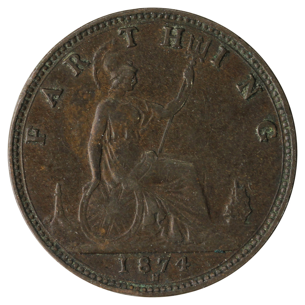 Great Britain 1874H Farthing Extra Fine (EF40)