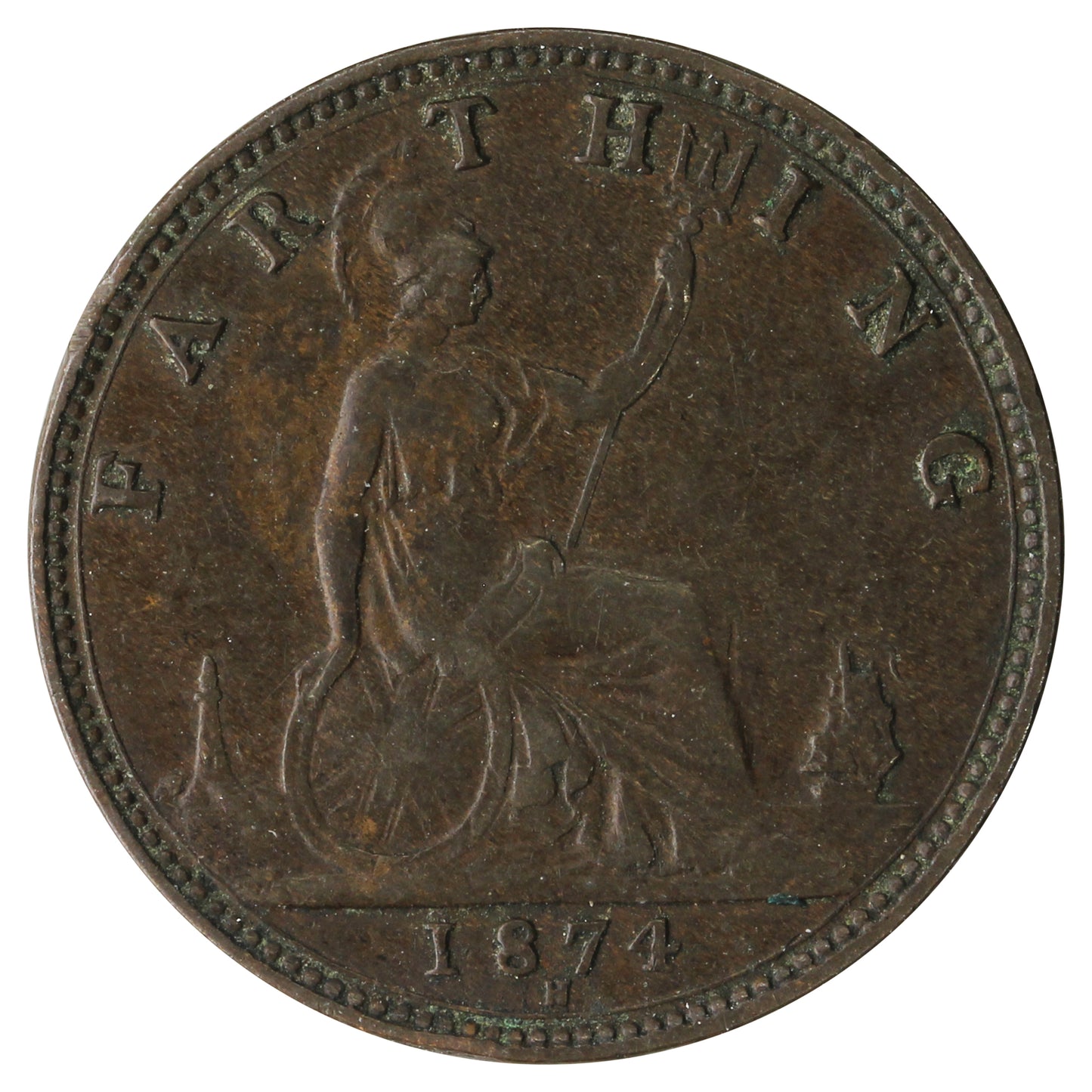 Great Britain 1874H Farthing Extra Fine (EF40)