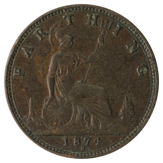 Great Britain 1874H Farthing Extra Fine (EF40)