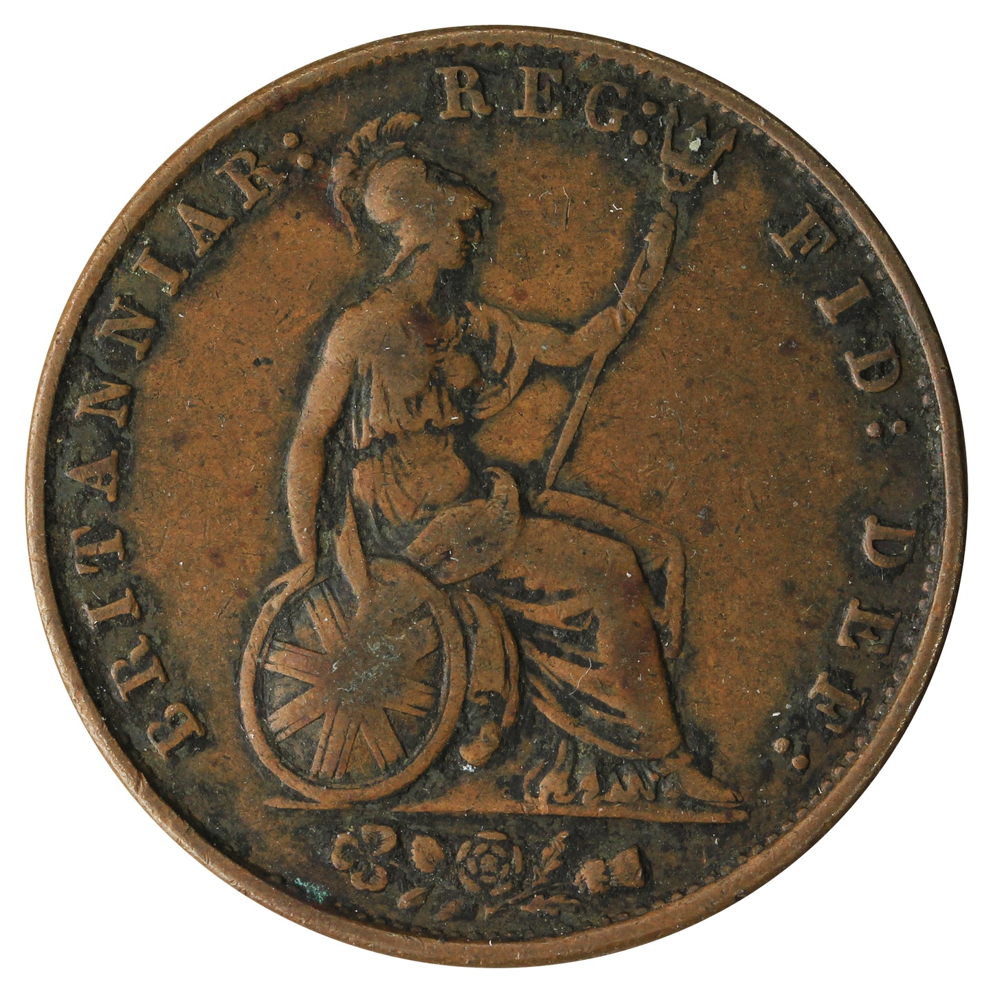 Great Britain 1858 1/2 Penny Fine (F12)