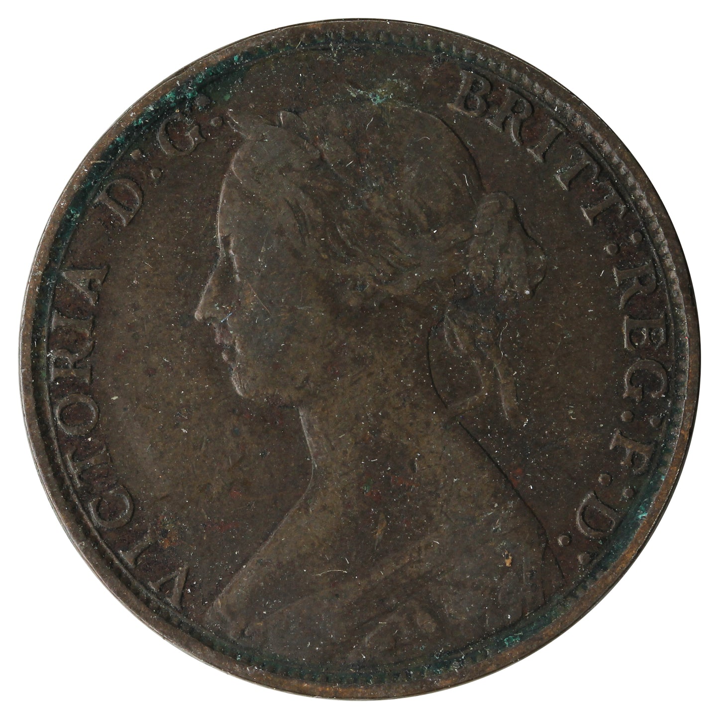 Great Britain 1866 1/2 Penny Fine (F12)