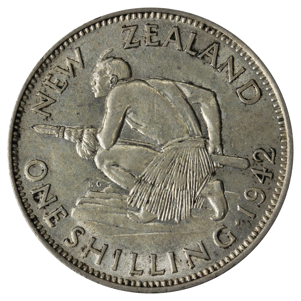 New Zealand 1942 Shilling EF-AU (EF45)