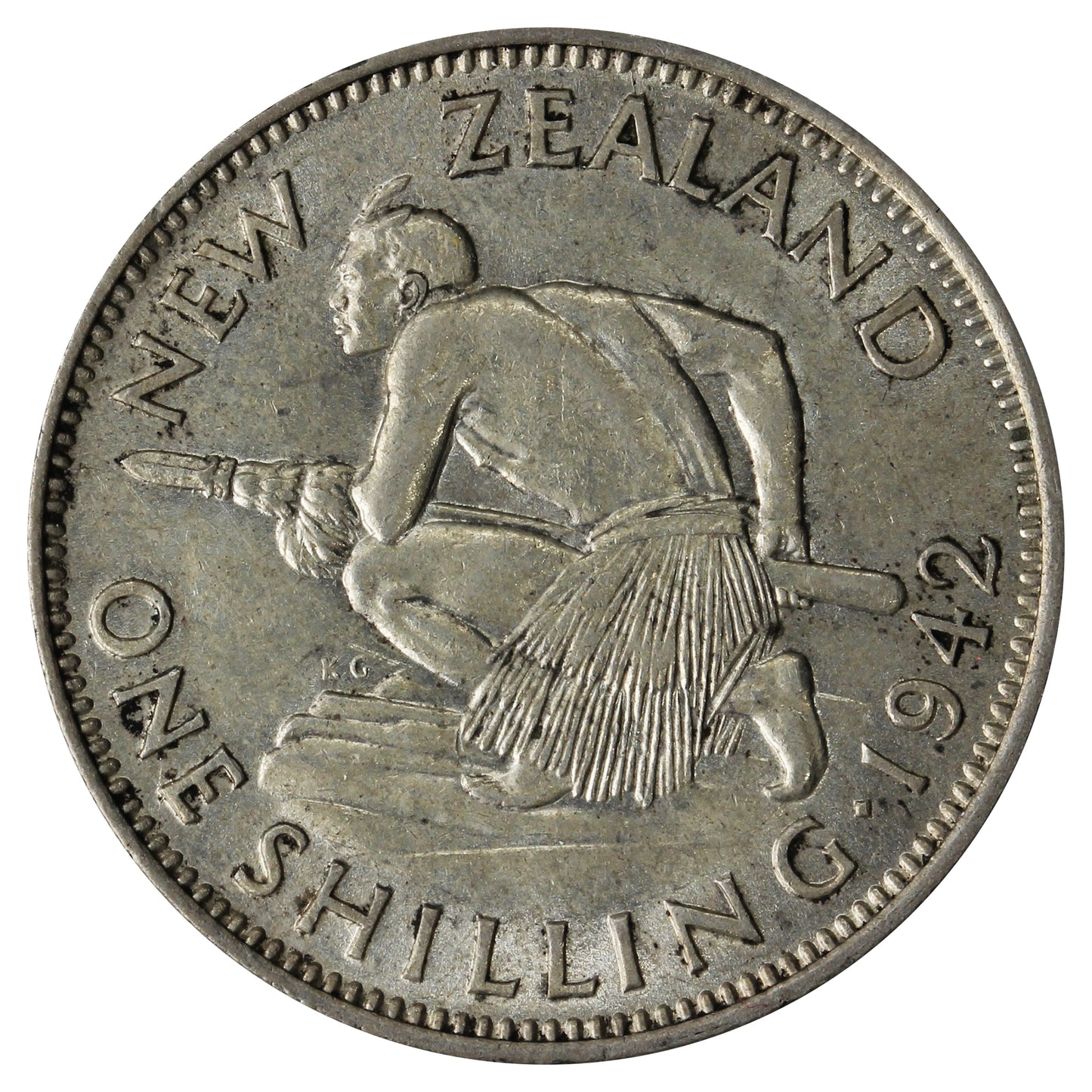 New Zealand 1942 Shilling EF-AU (EF45)