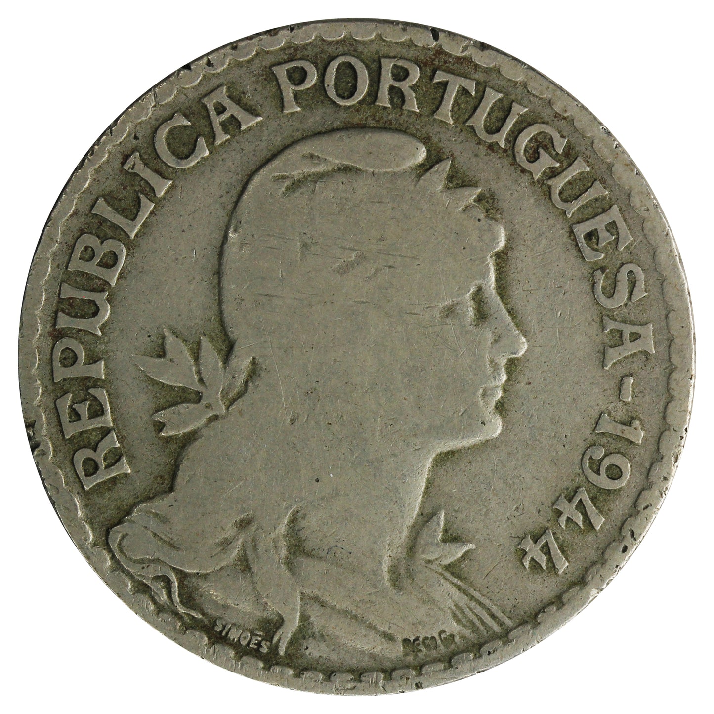 Portugal 1944 1 Escudo Very Good (VG8)