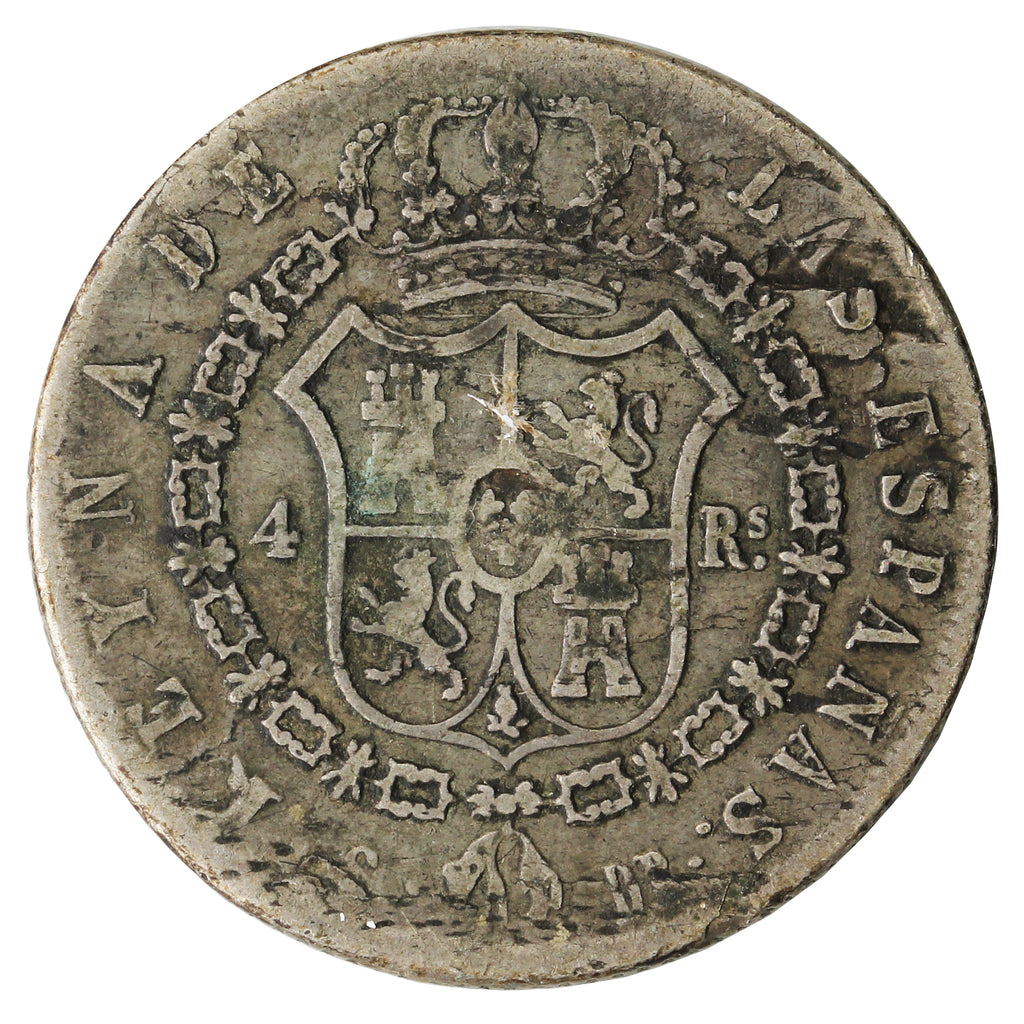Spain 1837 4 Reales Very Good (VG8)