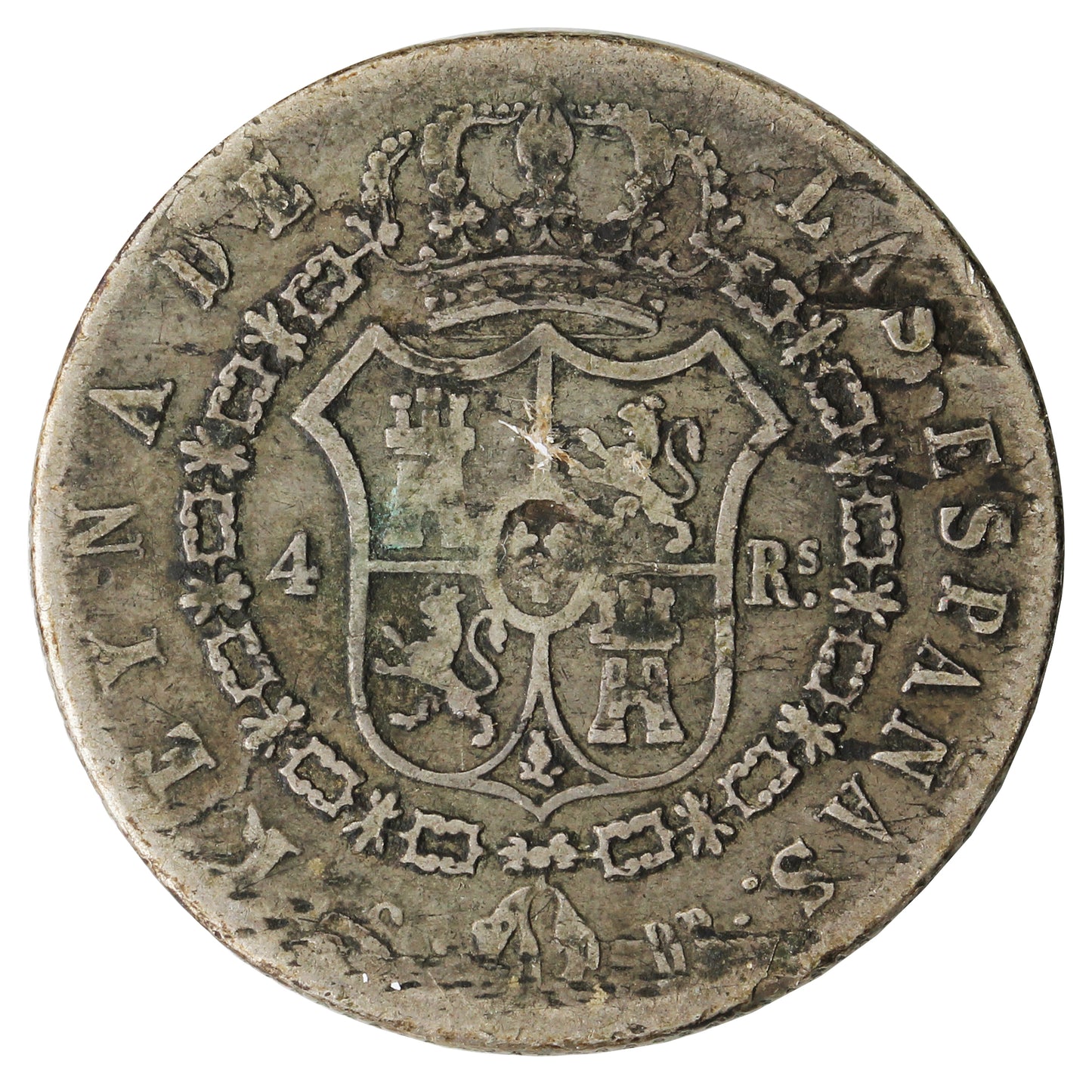Spain 1837 4 Reales Very Good (VG8)
