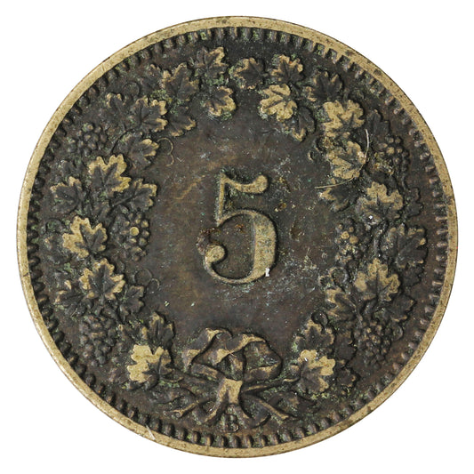 Switzerland 1874 5 Rappen Very Fine (VF20)