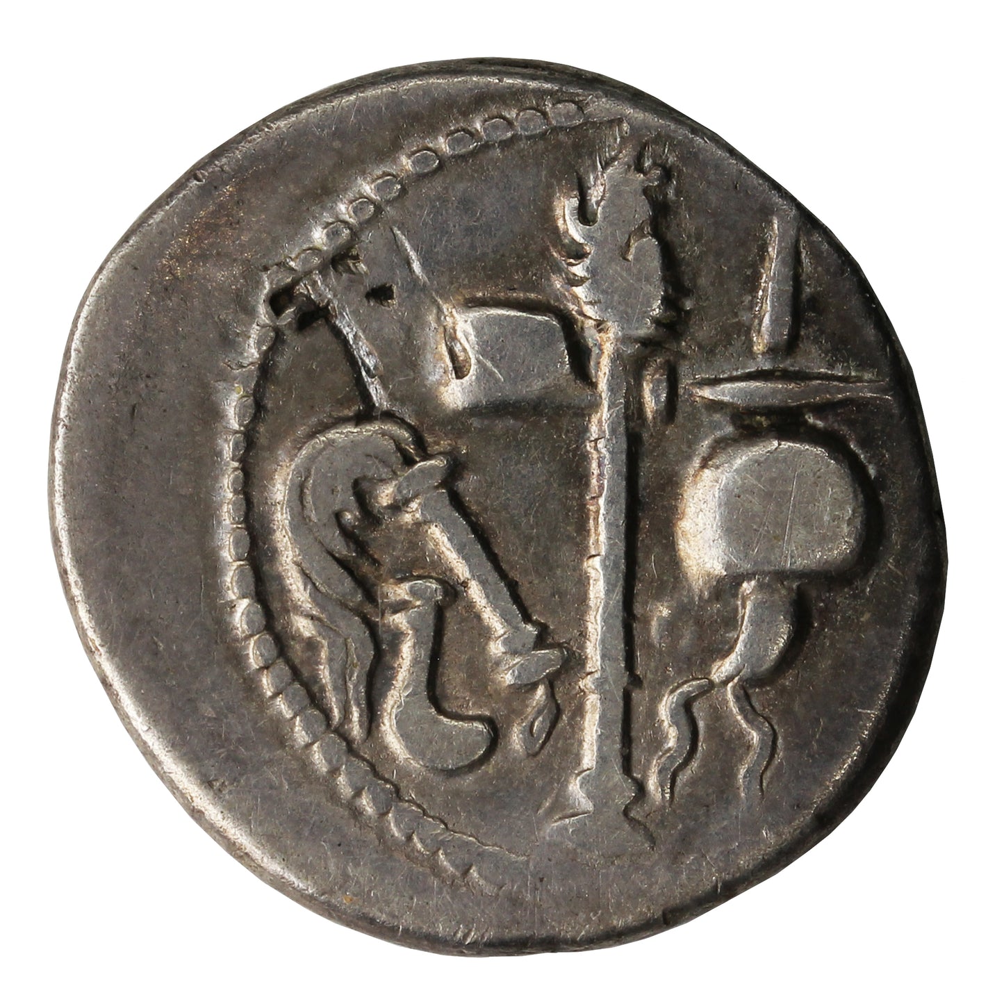 Ancient Rome 49BC Elephant Military Mint Julius Caesar Silver Denarius Very Fine (VF-20)