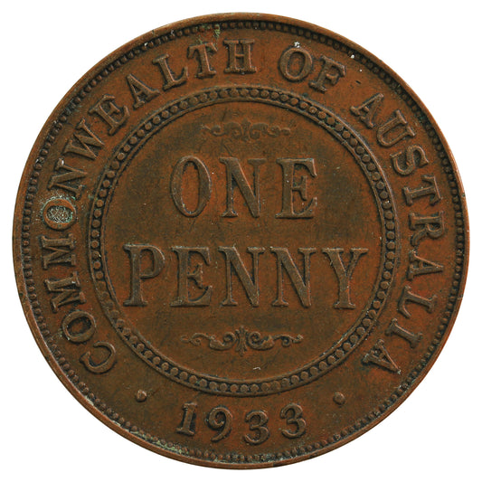 Australia 1933 Penny Extra Fine (EF-40)
