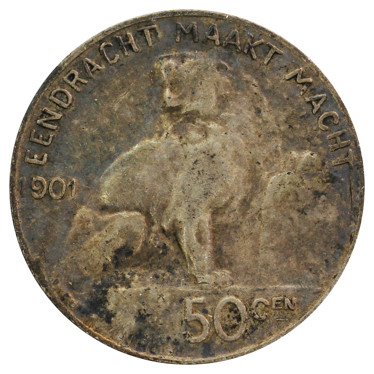 Belgium 1901 Dutch 50 Centimes F-VF (F-15)