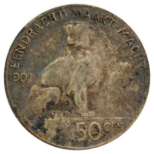 Belgium 1901 Dutch 50 Centimes F-VF (F-15)
