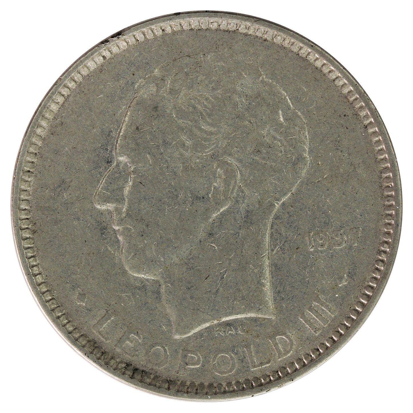 Belgium 1937 French 5 Francs F-VF (F15)