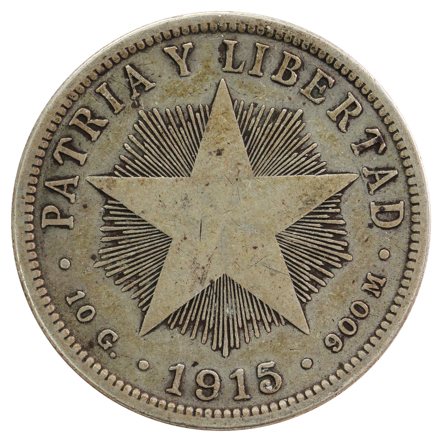 Cuba 1915 40 Centavos Extra Fine (EF40)