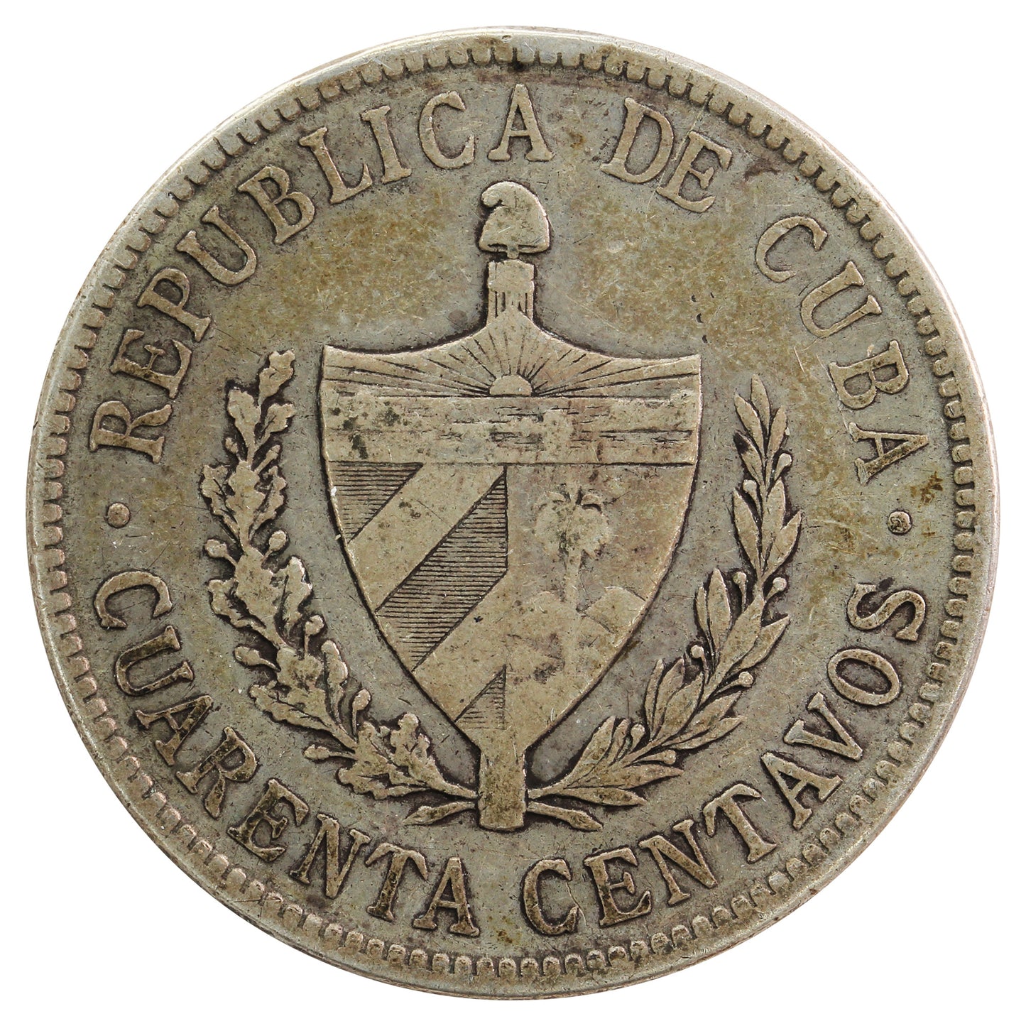 Cuba 1915 40 Centavos Extra Fine (EF40)