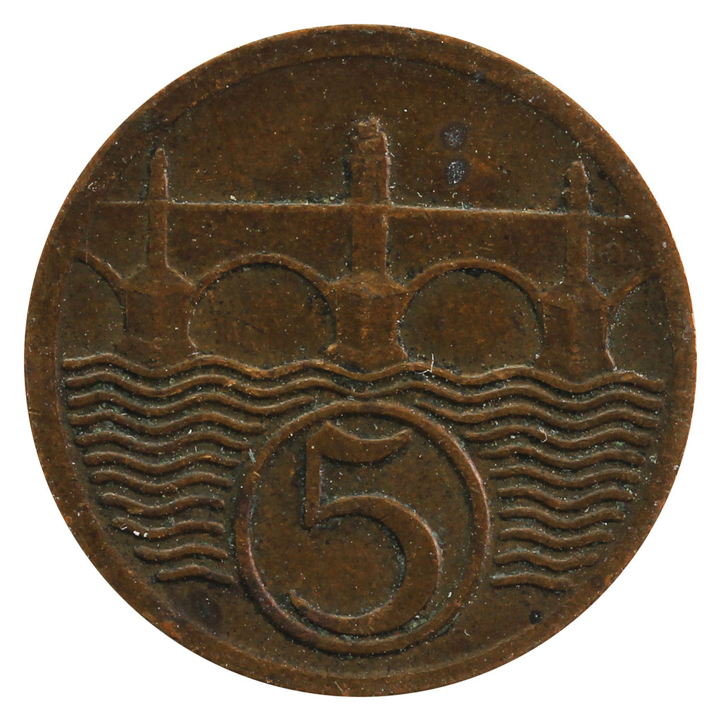 Czechoslovakia 1926 5 Haleru Extra Fine (EF40)