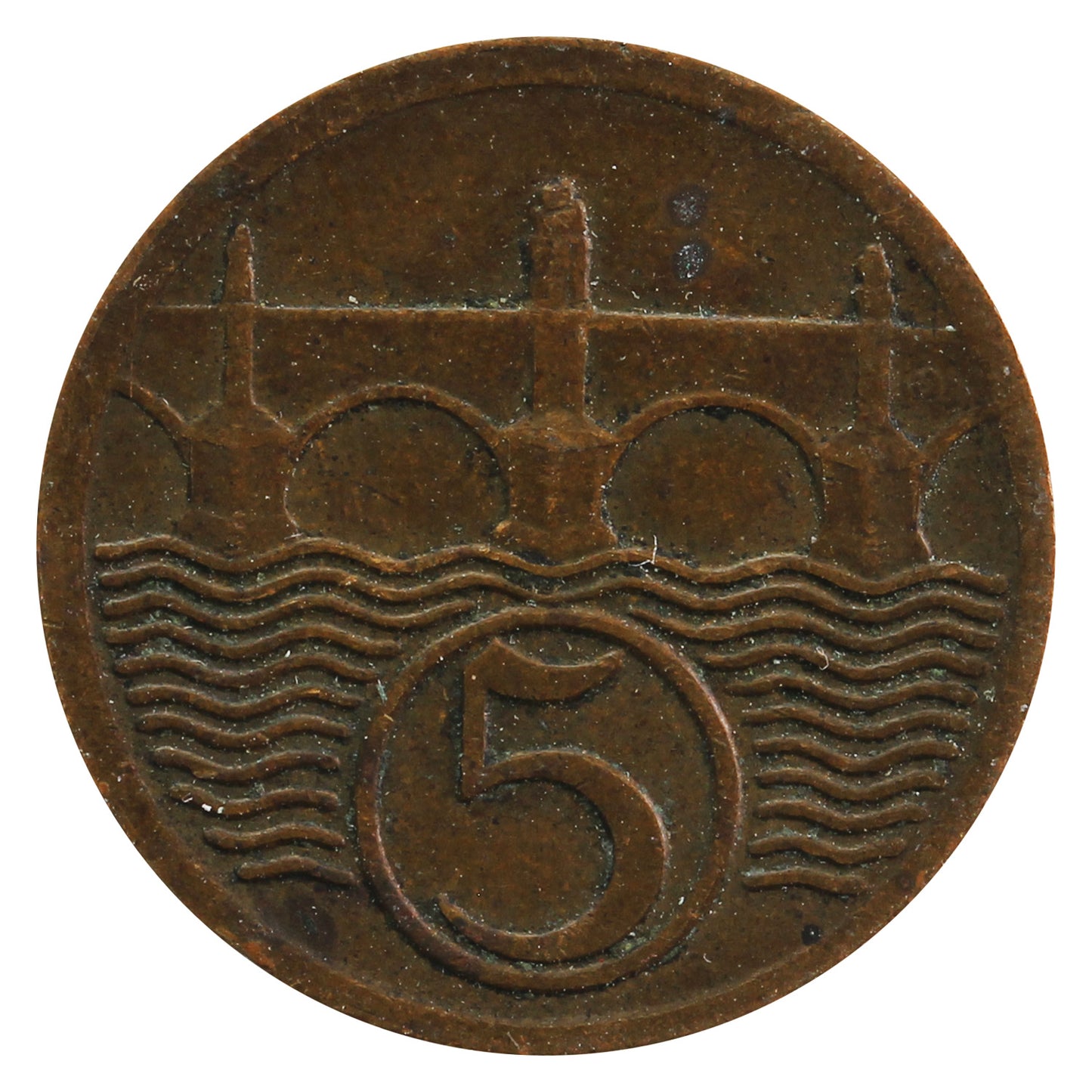 Czechoslovakia 1926 5 Haleru Extra Fine (EF40)