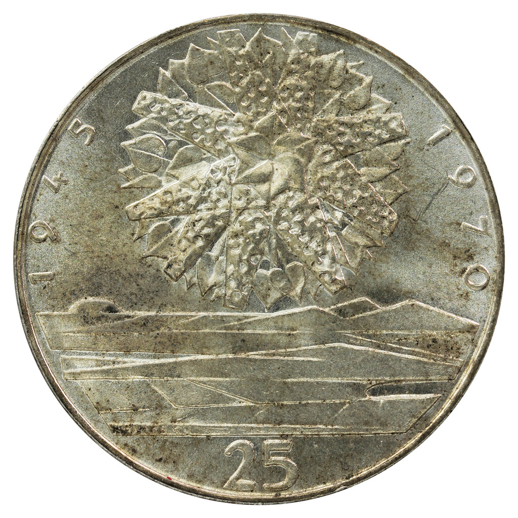 Czechoslovakia 1970 25 Korun Uncirculated (MS60)