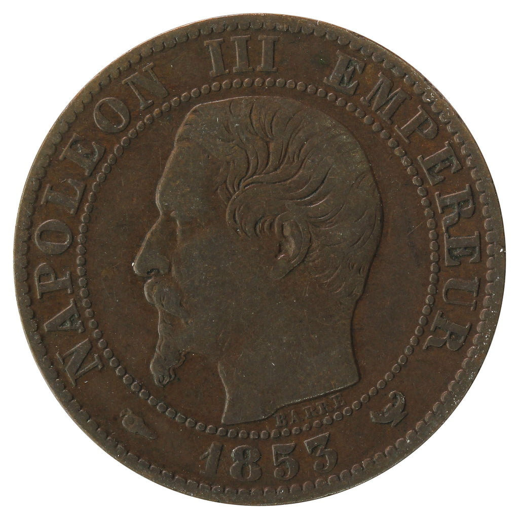 France 1853W 5 Centimes Very Fine (VF20)
