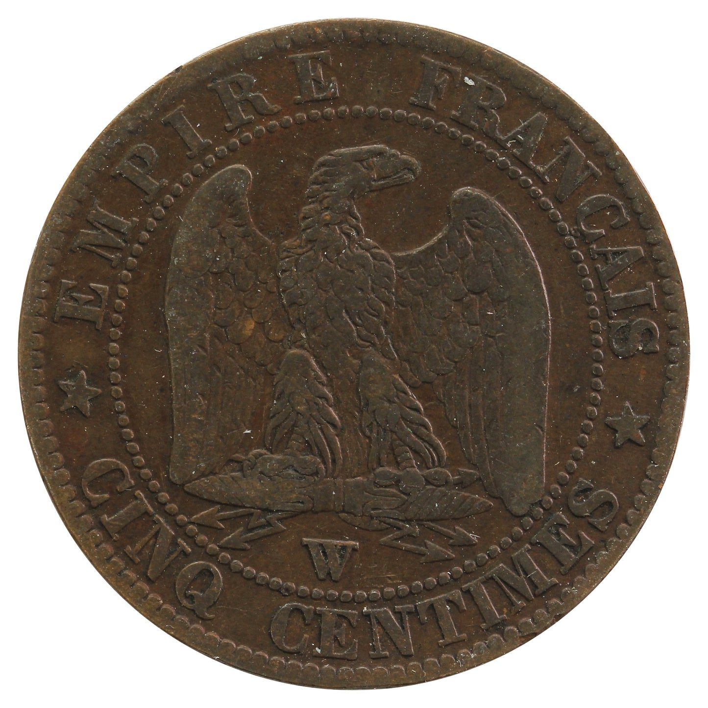 France 1853W 5 Centimes Very Fine (VF20)