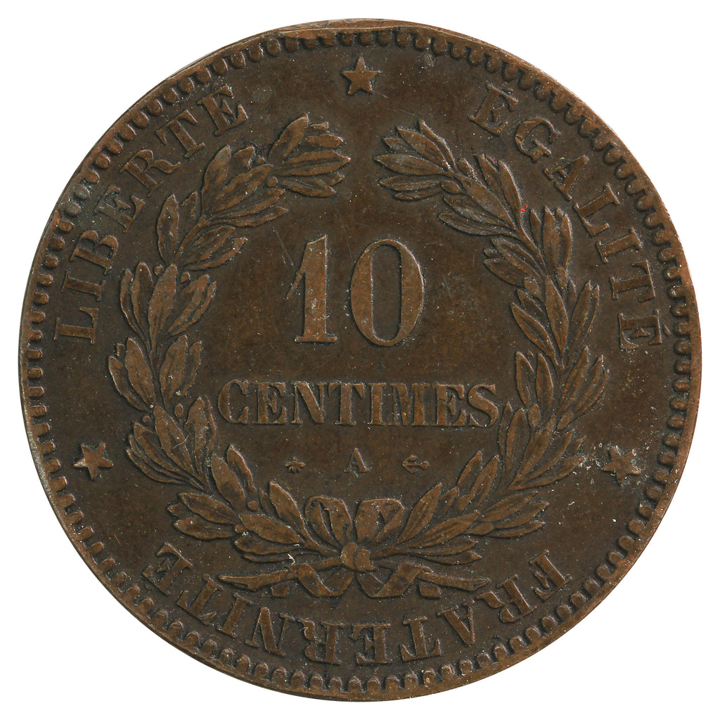 France 1871A 10 Centimes VF-EF (VF30)